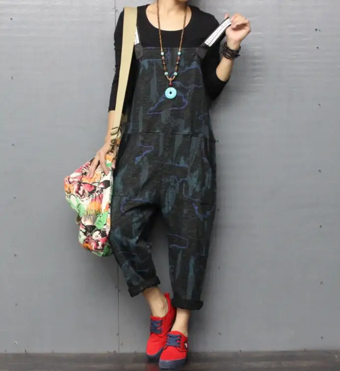 

Free size/ Hot 2019 Spring Women New Fashion was thin black floral knit cotton sling pants Harun nine pants