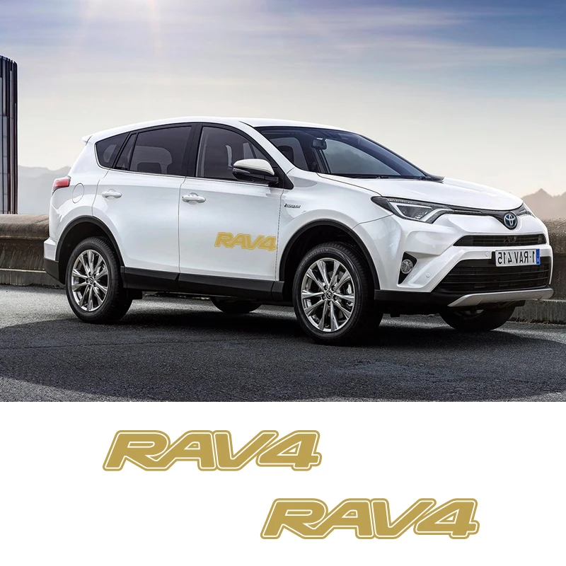  2 PCS Racing Side Stripes Vehicle Decals Stickers Auto Vinyl Graphics For Toyota Rav4