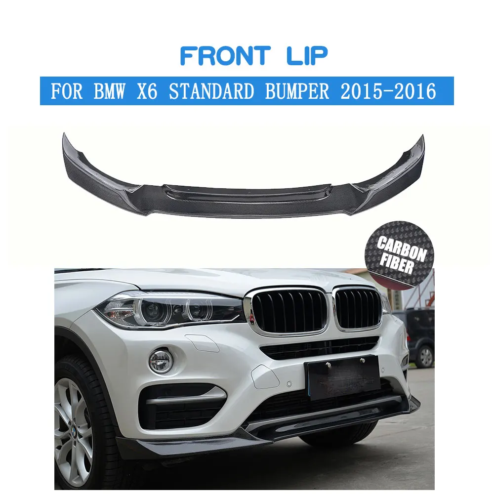 Carbon Fiber Front Lip Spoiler For BMW X6 Standard Bumper 2015 2016 ...