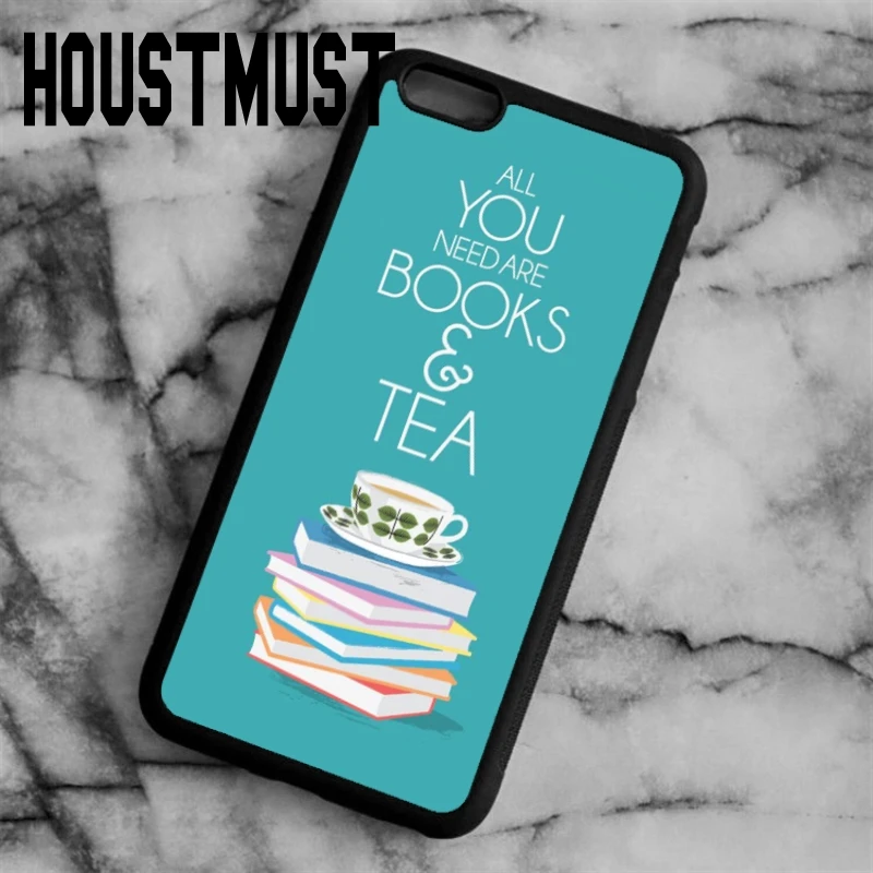 HOUSTMUST нужны книги и чай Стильная крышка чехол для Iphone 5 5s se 6 S 7 8 Plus X samsung galaxy S5 S6 S7
