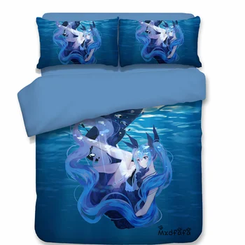 

Mxdfafa Anime Snow Miku Printed Duvet Cover Set 3D Bedding Set Luxury Comforter Bedding Set with 1 Duvet Cover and 2 Pillowcase