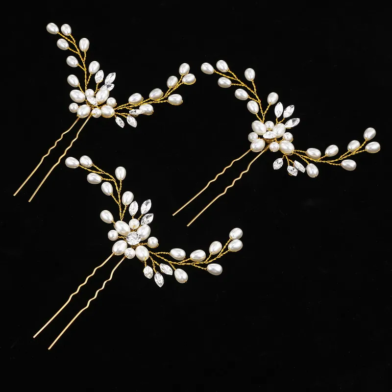 3pcs/set Handmade Beaded Crystal Hairpins Bridal Hair Accessories