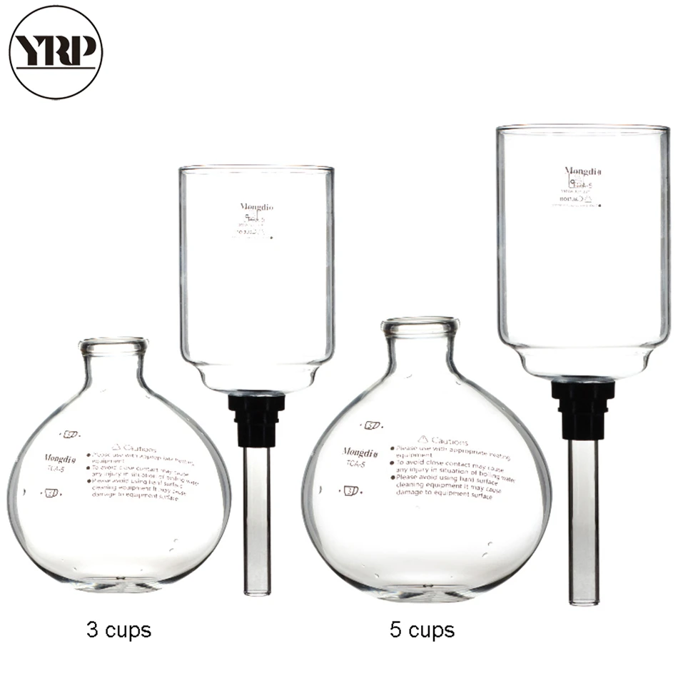 yamybox3 Cups/ / Quality Syphon Pots Coffee Kettle Pot/ / Set Filter Syphon Coffee Maker Tea Siphon Heat-Resistant Household Pot,Gold