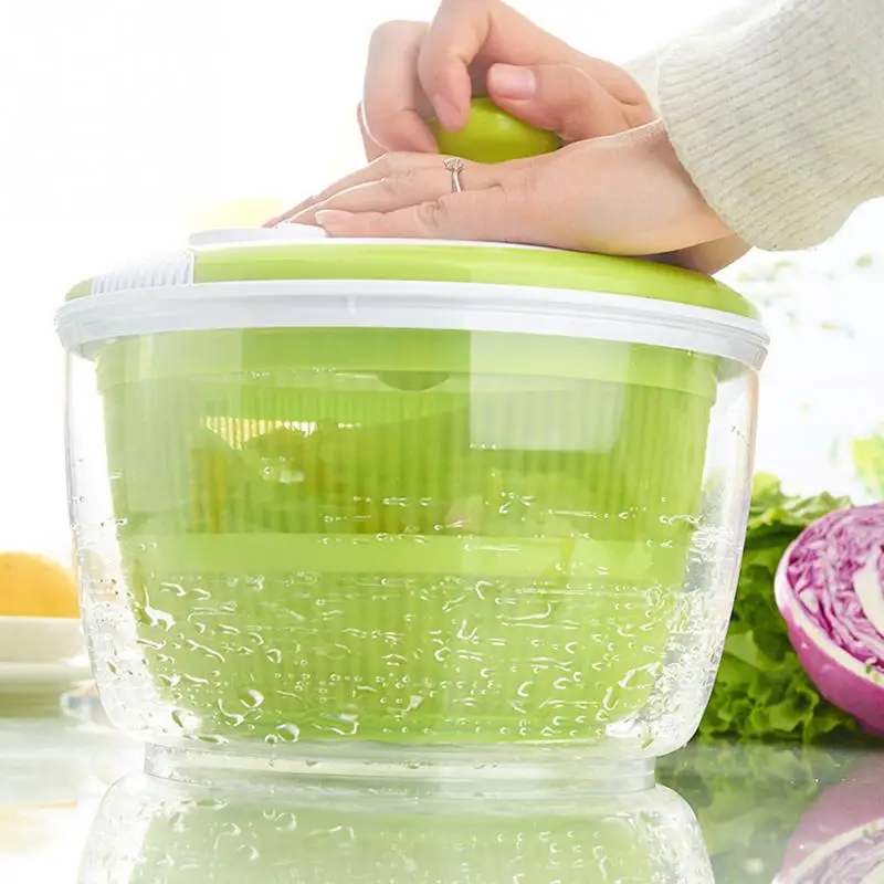 

Salad Dryer Vegetable Fruit Drain Basket Dehydrator Shake Water Basket Multifunction Kitchen Mix Salad Spinner Tools #715