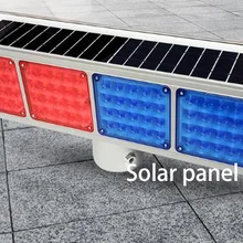 Солнечная вспышка, встроенный баррикадный стробоскоп, светодиодный красный и синий вспышка, строительный сигнальный светильник