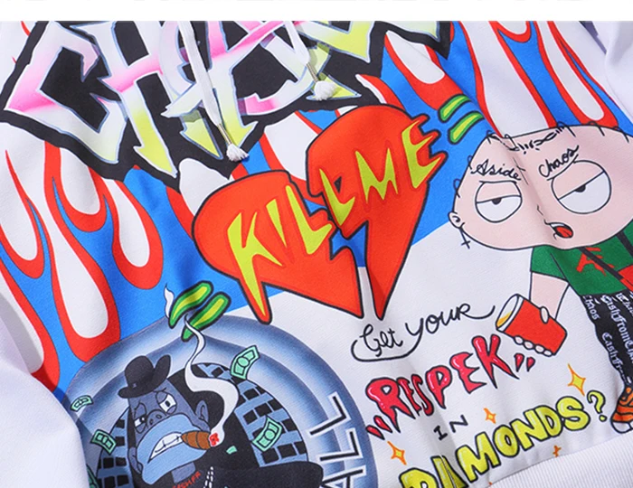 AELFRIC худи граффити в стиле хип-хоп, Мужской пуловер в стиле пэчворк с цветными блоками Harajuku, повседневные топы, толстовки с капюшоном в стиле граффити, уличная одежда
