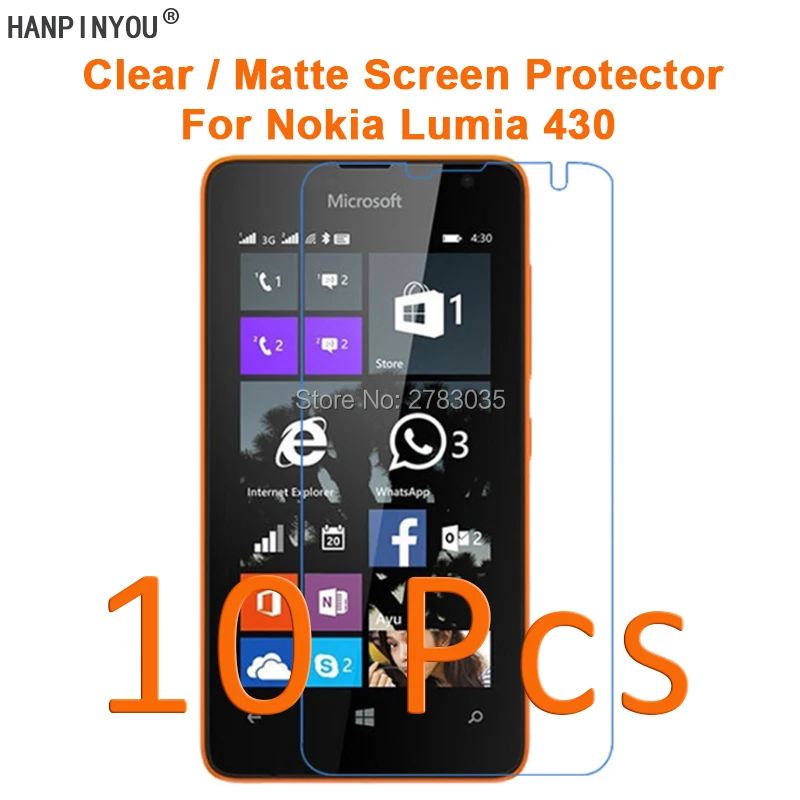 10 шт./лот для Microsoft Lumia 430 4 0 &quotHD Прозрачная/Антибликовая матовая защитная пленка
