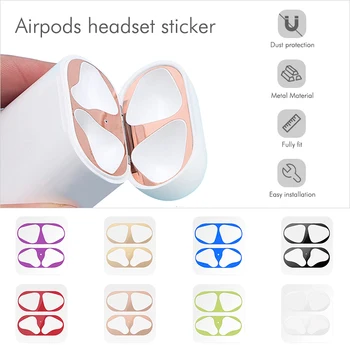 

Metal Dust Guard Sticker For Apple AirPods Case Ultra-Thin Accessory Protective Sticker Dust-proof Skin Protection For AirPods