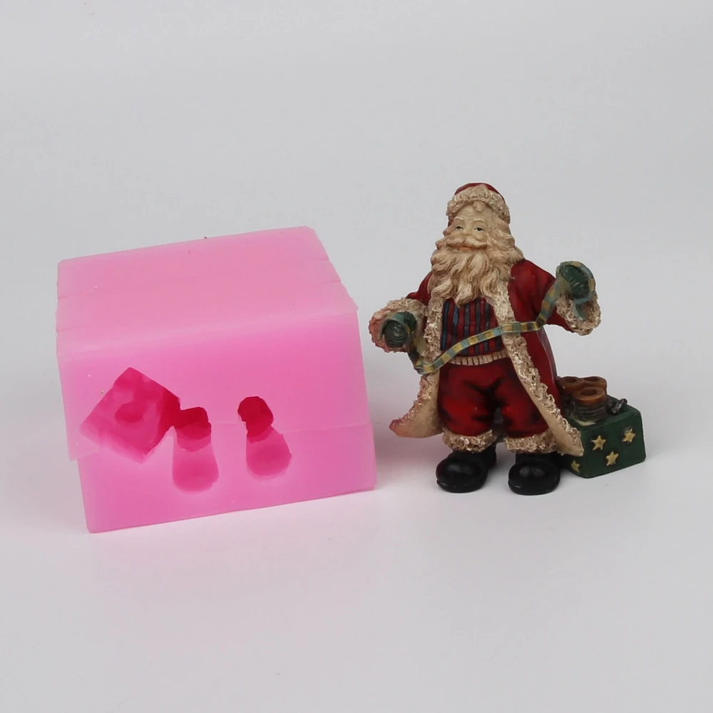 

3D Christmas Silicone Molds Ribbon Santa Claus Cake Mold WC010