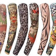 Новая модная Татуировка теплый рукав Мужская УФ-защита Открытый Временная подделка рукав с татуировками Открытый Велоспорт 3D татуировки