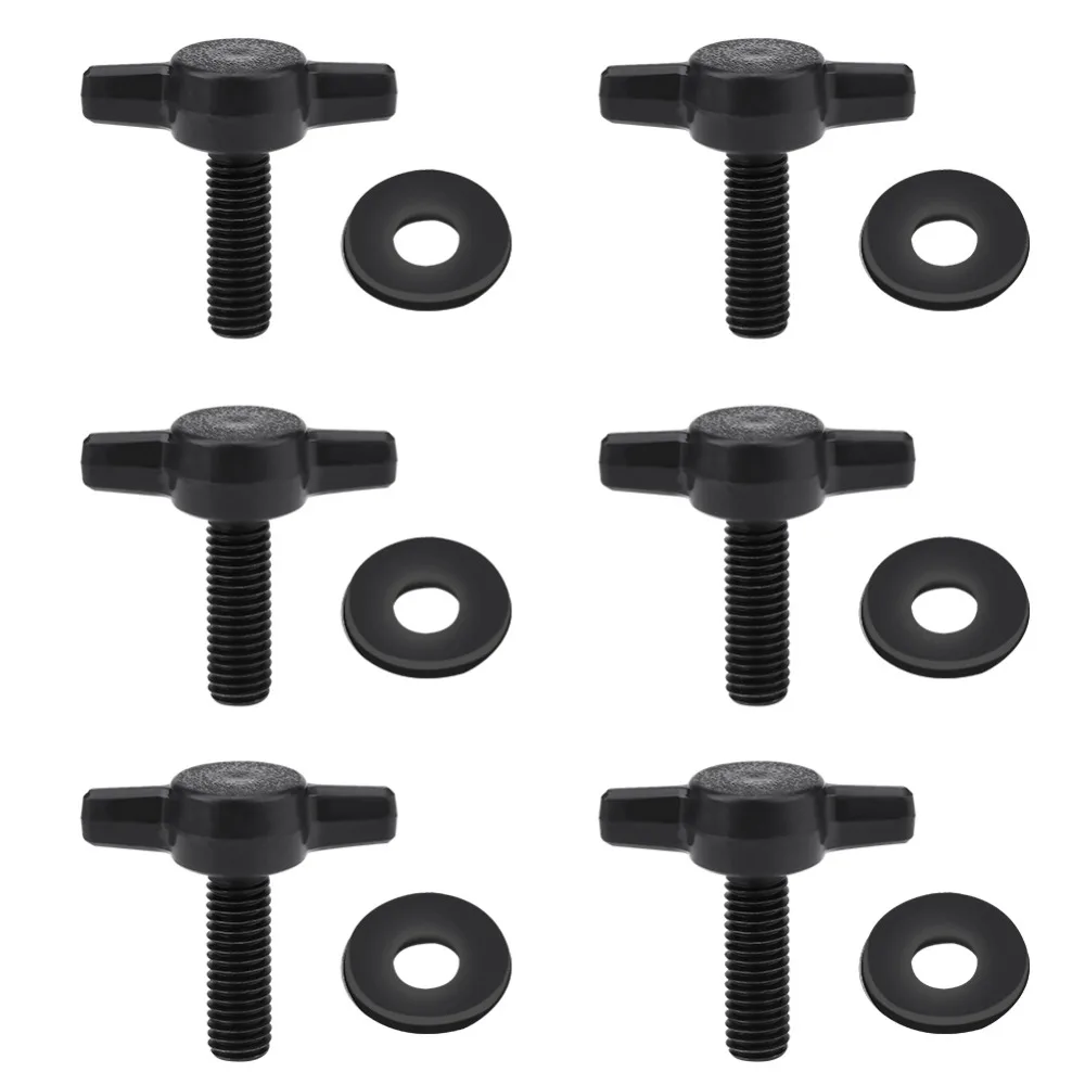 6 Pcs Universal Hard Top Fasteners Thumb Screws Nuts Bolts for Jeep Wrangler YJ TJ JKin Nuts