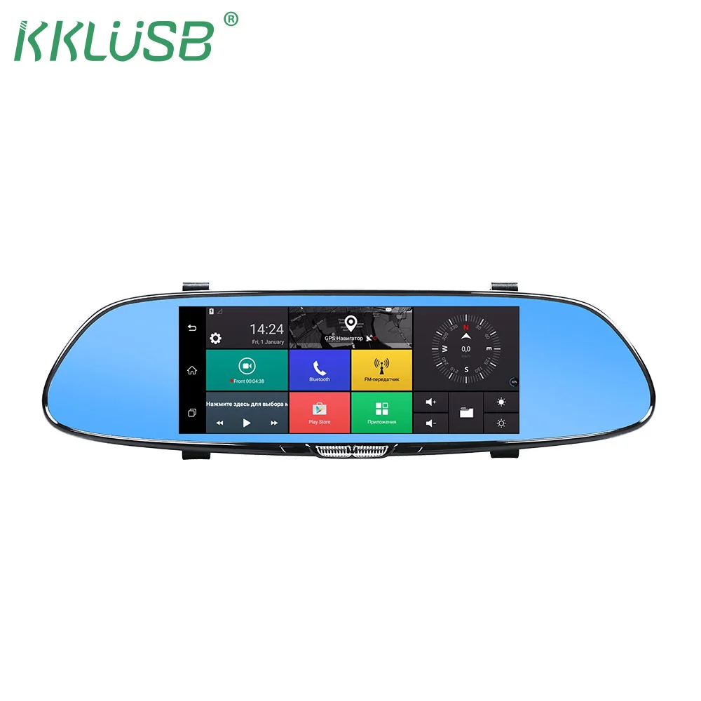 Kklusb 7 &quot3G Wi-Fi Car Камера DVR GPS Bluetooth Двойной объектив Зеркало заднего вида видео