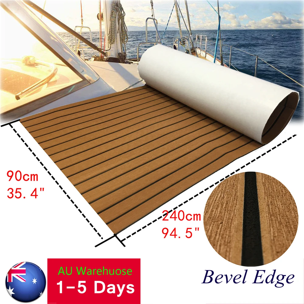 Moquette autocollante marron clair en teck | 900x2400mm tapis de sol marin  pour bateau, tapis autoadhésif pour bateaux noirs, accessoires AU -  AliExpress