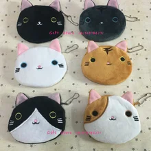 Лидер продаж, 6 комплектов, плюшевый 10 см кошелек для монет, сумочка для кошек, женский кошелёк-мешочек для монет