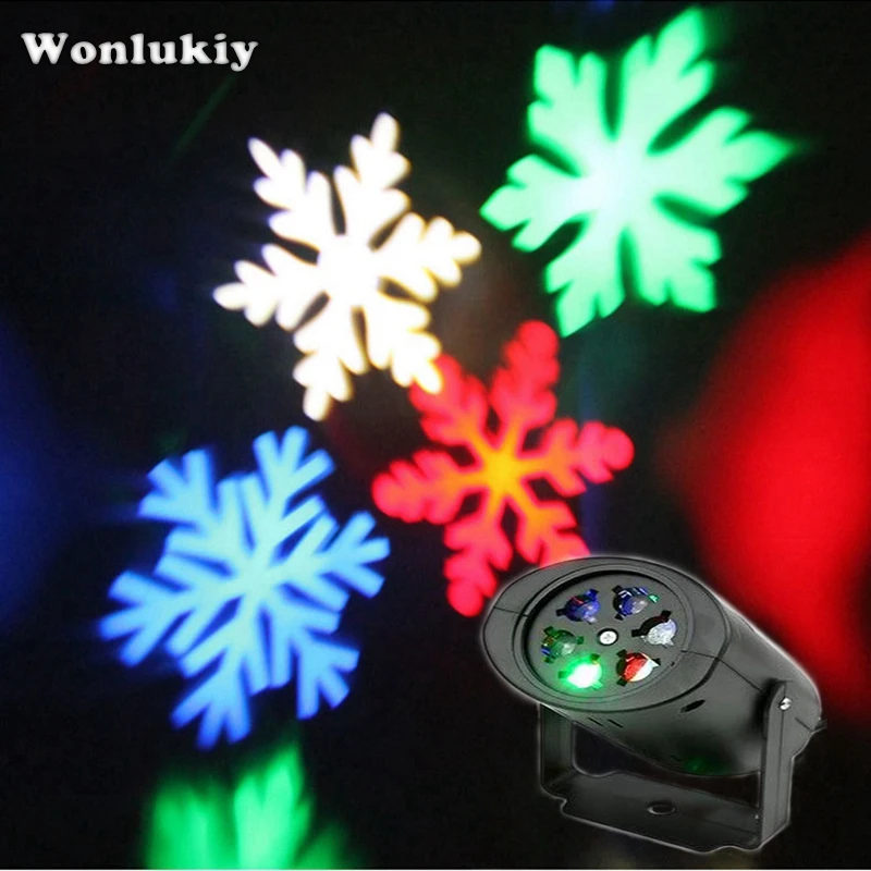 

Wonlukiy Moving Snow Laser Projector Lamp Snowflake LED Stage Light Holiday New Year Party Halloween Projector Outdoor Lighting