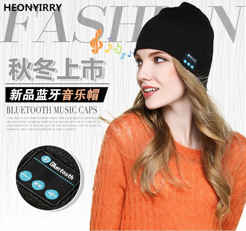 

HEONYIRRY Beanie Hat Cap Wireless Bluetooth Earphone Smart Headset headphone Speaker Mic Winter Outdoor Sport Stereo Music Hat