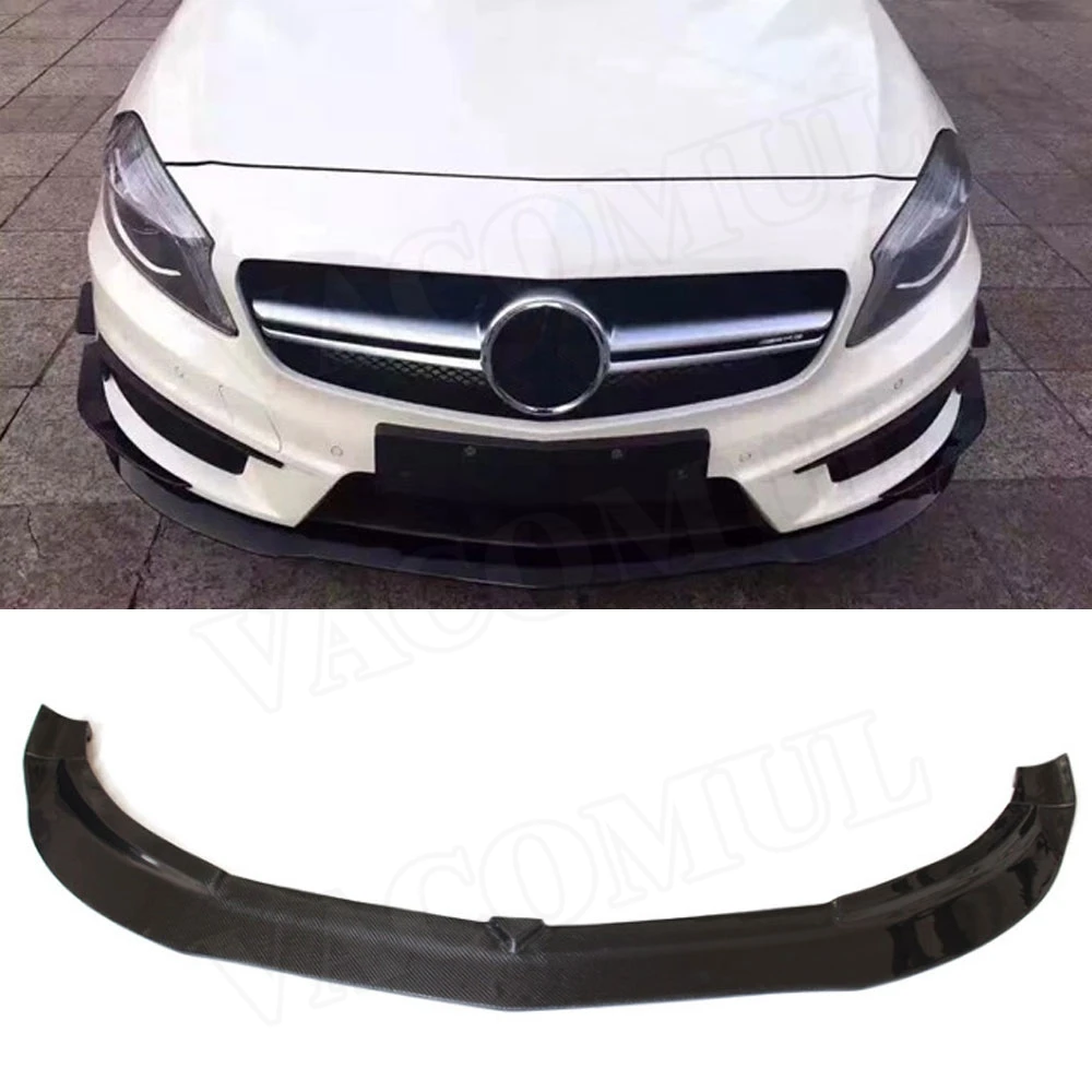 Для W176 карбоновое волокно передний спойлер для Mercedes Benz A Class RZ стиль A180 A200 A260 A45 2013- автомобильный бампер Защита подбородка