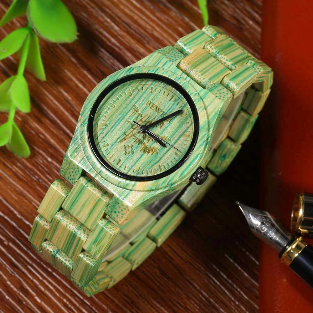 

Full Bamboo Watch Women Luxury Brand BEWELL New Natural Quartz Wooden Bamboo Watch Female Clock Wood Watch With Bamboo Band
