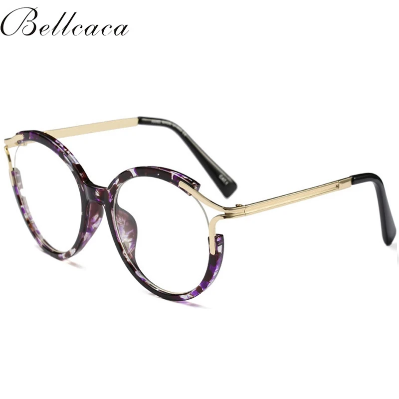 Bellcaca оптические очки кадр Для женщин мода по рецепту очки круглые очки кадры Transparen прозрачные линзы очки BC817