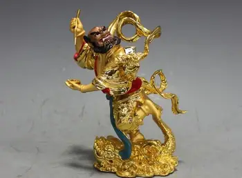

China Bronze Gild Painted Kui Xing point fighting the God Buddha Dragon Turtle
