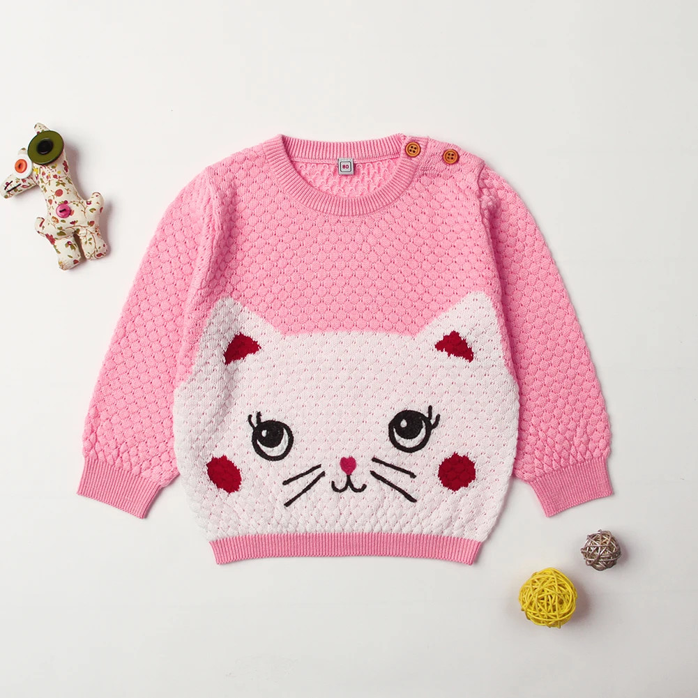 Buy 2018 Autumn Pink Toddler Kids Knit Pullovers Baby
