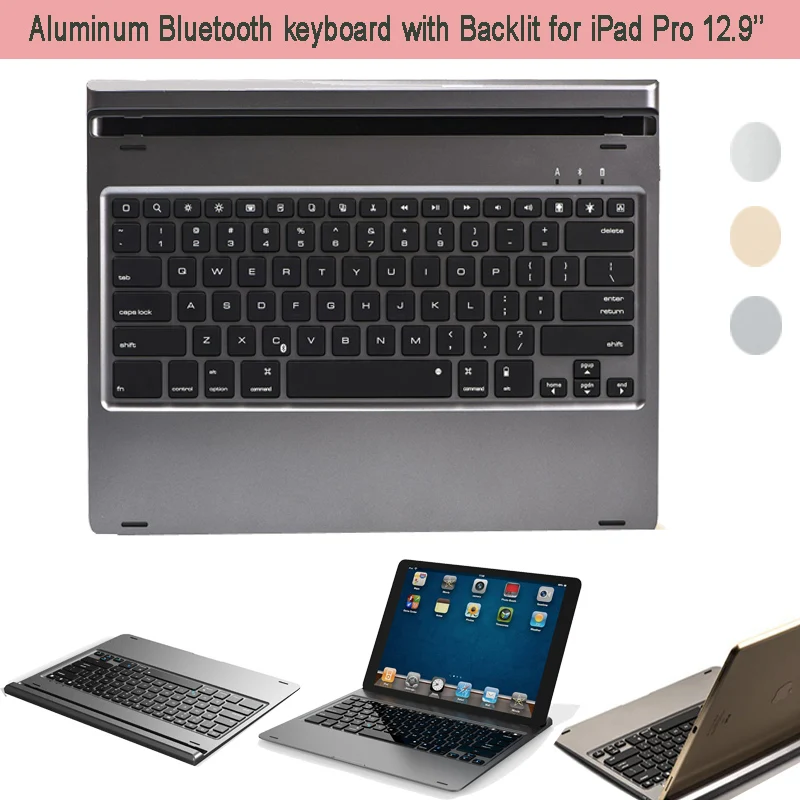 HOT Matel Clamshell Laptop Style Wireless Bluetooth Keyboard Cover For