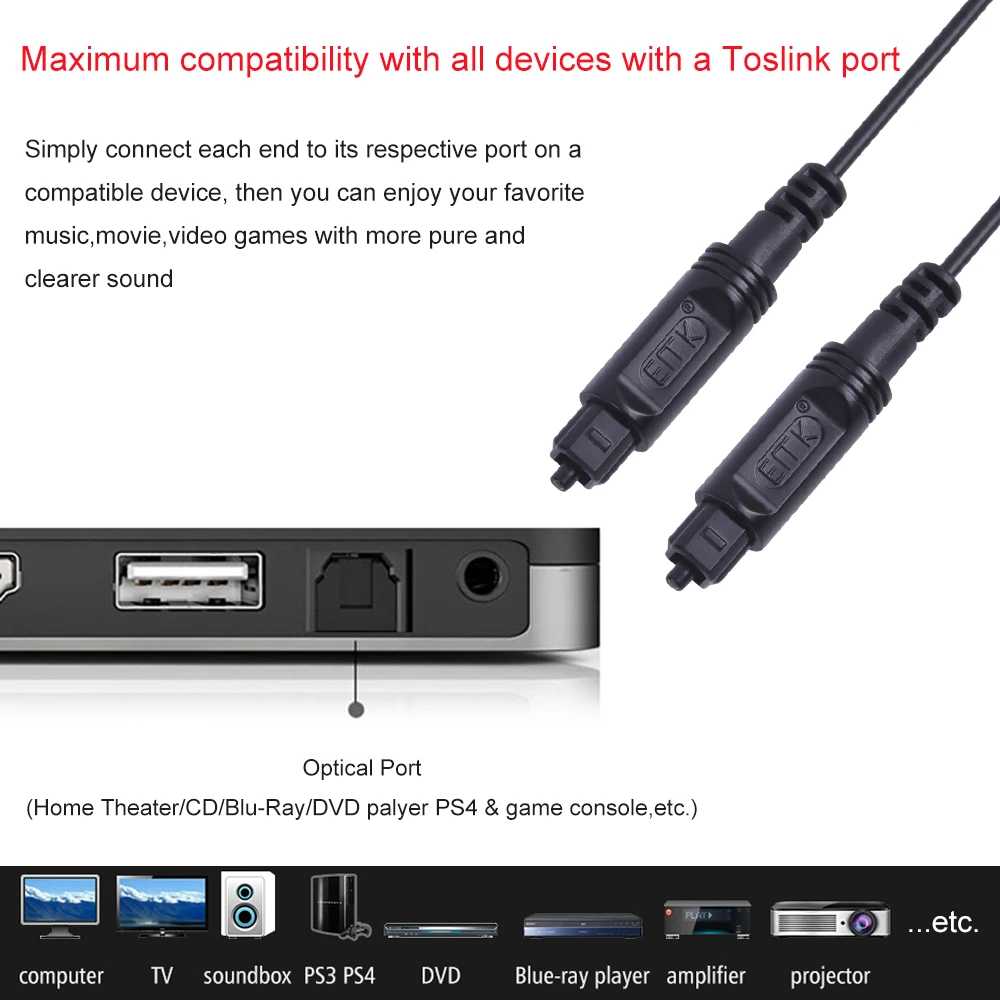 Optical Fiber Audio Cable Toslink Digital SPDIF Cable 1m 2m 3m For Blu-ray CD DVD player Xbox 360 PS3 Mini Disc AV (5)