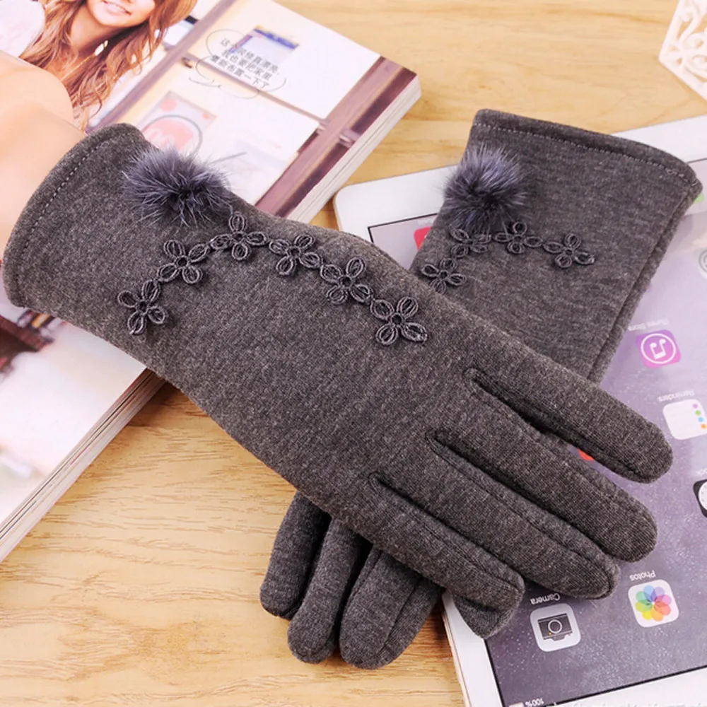Женские зимние перчатки, кашемировые, сохраняющие тепло, для вождения, полный палец, женские перчатки и варежки