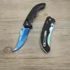 Dropshipping Tactical CSGO Real folding flip Knife fade colors Blade blue Tactical  camping knife for survival G10 handle ► Photo 3/6