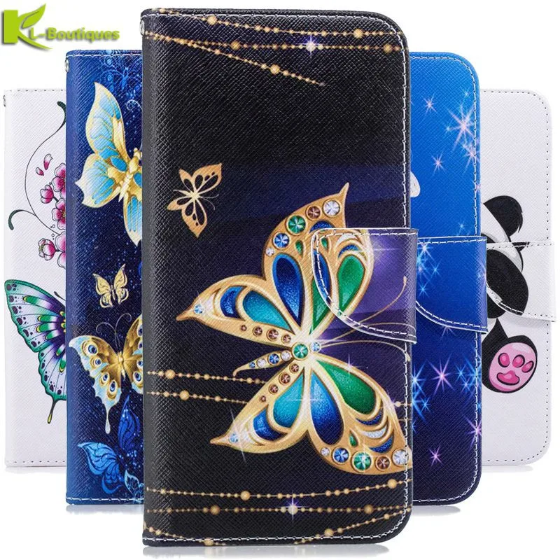 

J4Plus Case on for Fundas Samsung Galaxy J4 Plus Cover for Samsung J4 Prime Cases Painted Wallet Flip Leather Phone Cases Coque