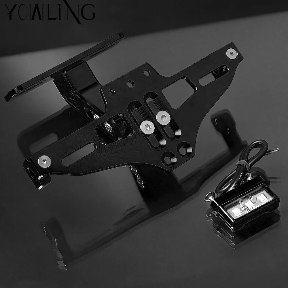 

CNC Aluminum Motorcycle Rear License Plate Mount Holder with LED Light For Honda MSX 125 300 MSX125 MSX300 125MSX 300MSX