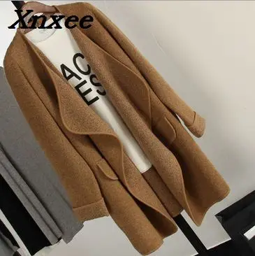 Office Lady Sweaters Fashion 2018 Women Turn-down Collar Long Sleeve Knitted Cardigan Long Winter Tops for Women Xnxee Office Lady Sweaters Fashion 2018 Women Turn-down Collar Long Sleeve Knitted Cardigan Long Winter Tops for Women Xnxee