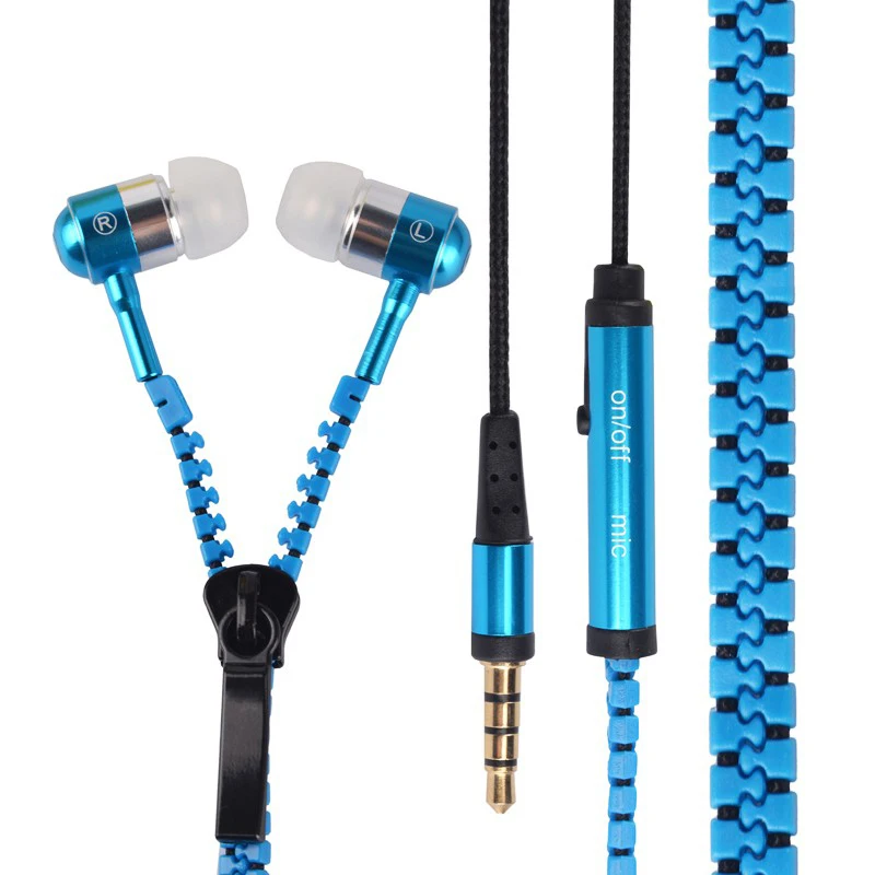 Портативные наушники на молнии 3 5 мм Aux аудио разъем в ухо с микрофоном Handfree MP3