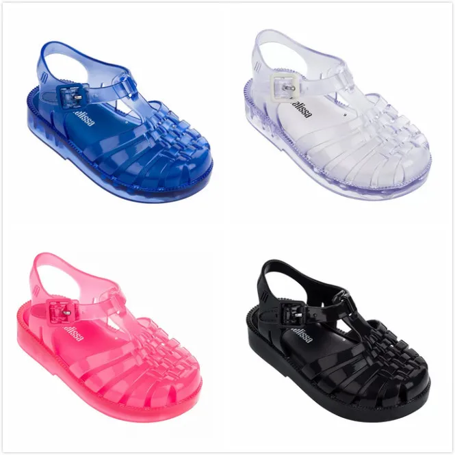 Melissa/Новая Летняя обувь; римские сандалии для мальчиков и девочек; бразильские прозрачные сандалии; melissa/детские сандалии; пляжная обувь; нескользящая обувь для малышей