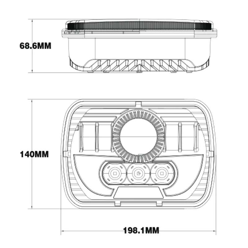 Pair 5X7 Headlights Black Rectangular LED 5x 7 6X7 Replacement for 85-87 Chevy Truck Off Road 87-95 Jeep Wrangler YJ 84-01Cherokee XJ Dodge Van Toyota Pickup Nissan 240SX H605253 H6054LL  (9)