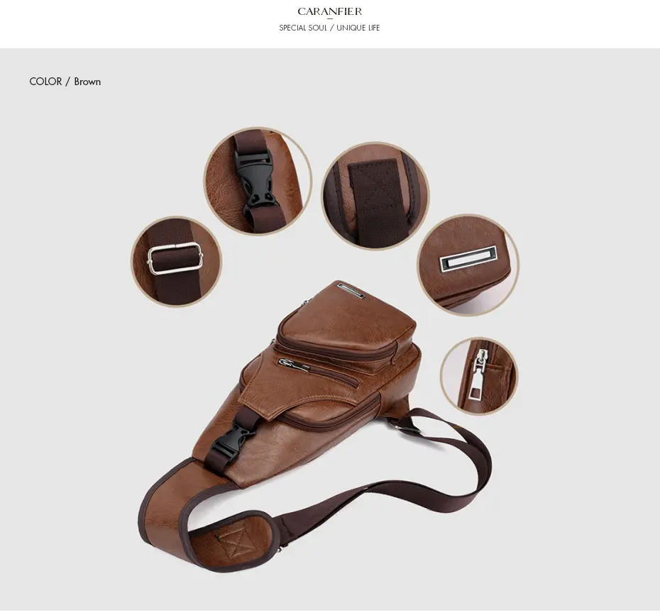 leather chest sling bag