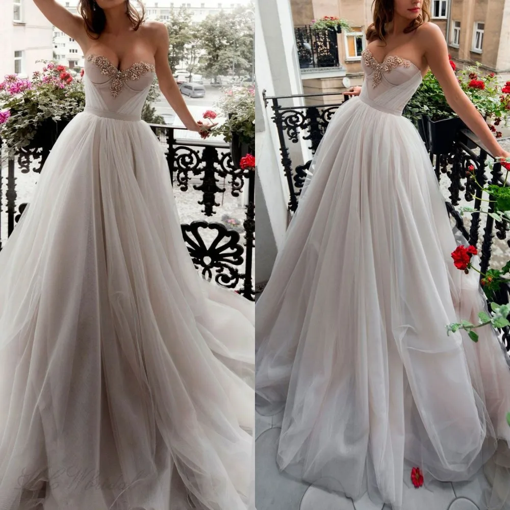2019-New-Tulle-Evening-Dress-Strapless-A-Line-Puffy-Pearls-Corset-Formal-Occasion-Dresses-Cheap-Women