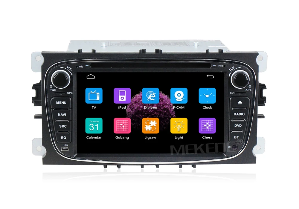 Discount 2din Car GPS Navigation radio for Focus S-max Kuga Mondeo with Radio DVD Headunit Bluetooth steering wheel control free 8GB map 9
