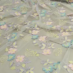 Высокого качества с цветочным принтом кружевное с вышивкой кружевной ткани свадебное платье Тюлевая юбка Материал ткани для пэчворка