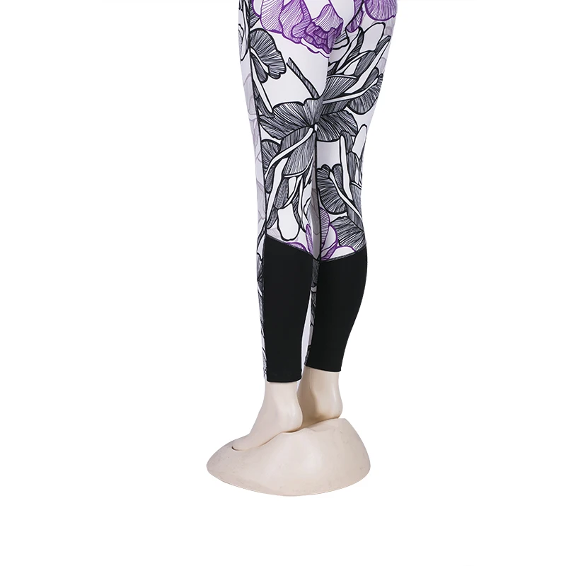 Женские леггинсы с цветочным принтом, тонкая спортивная одежда для фитнеса, эластичные длинные штаны, леггинсы с высокой талией, леггинсы с эффектом пуш-ап