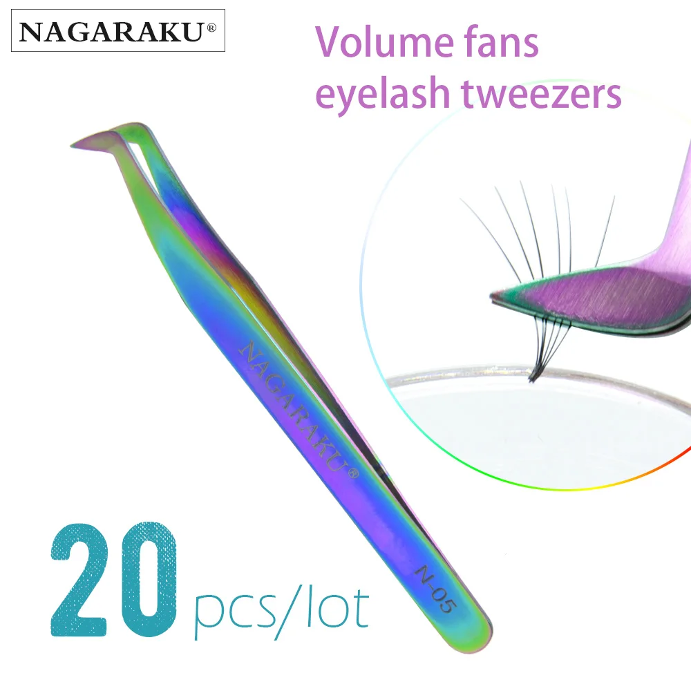 NAGARAKU 20pcs Bulk Sale Russian eyelash extension tweezers eyelash