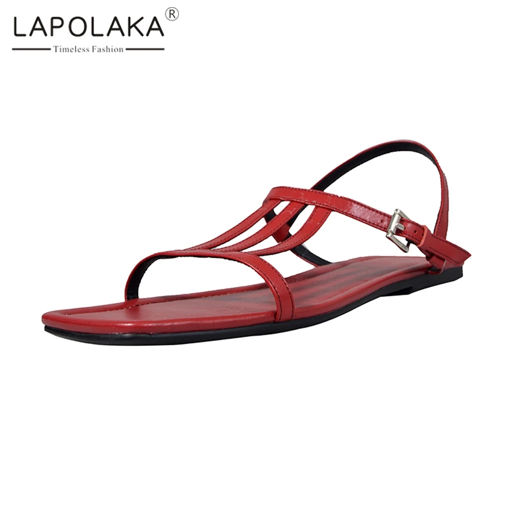 

Lapolaka 2019 Fashion INS Hot Genuine Leather Shoes Sandals Women Summer Flats Shoes Women Casual Shoes Woman Size 34-40