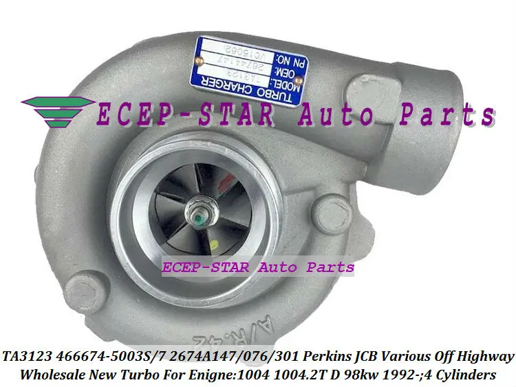 TA3123 466674-5003S 466674-0007 466674 2674A147 2674A076 2674A301 Turbo  For Perkin JCB Various Off Highway 92- 1004.2T 98kw (3)