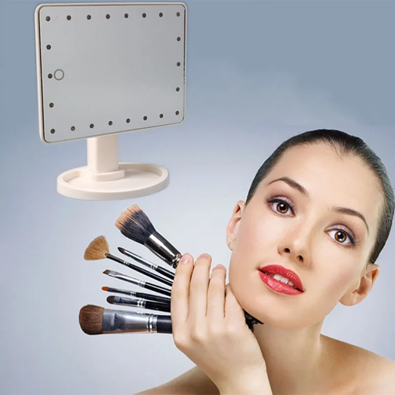 

Z20 360 Degree Touch led Make Up Mirror light Cosmetic Folding Portable Pocket With 16/22 LED Lights table lamp Beauty light