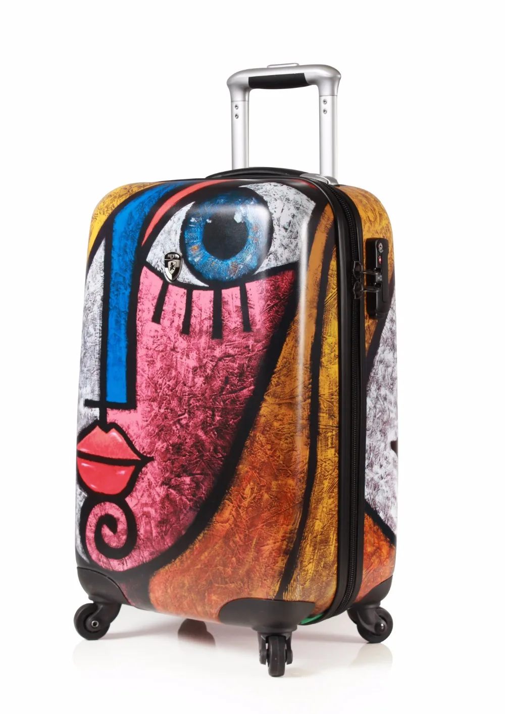 Фирменные чемоданы на колесиках, PC, масляная живопись, багаж, настраиваемый замок, коробка для посадки, harside багаж