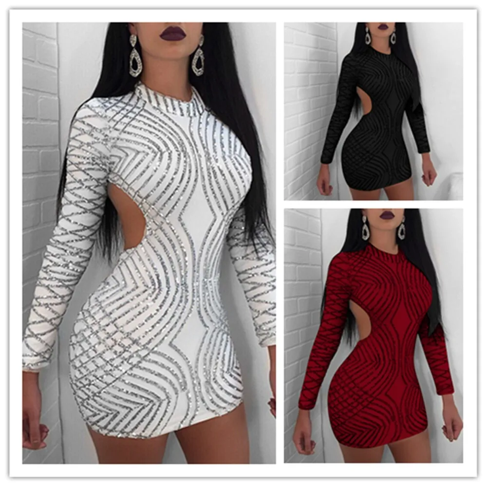 Women Sexy Strap Backless Summer Evening Party Dress with Long Sleeve | Женская одежда