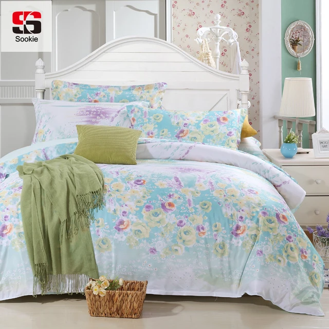 sookie tencel silk touch 4pcs summer bedding set floral duvet cover summer bedding sheets