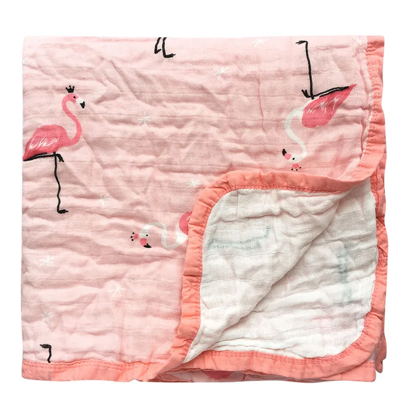 Cotton 4 Layer Pink Flamingo