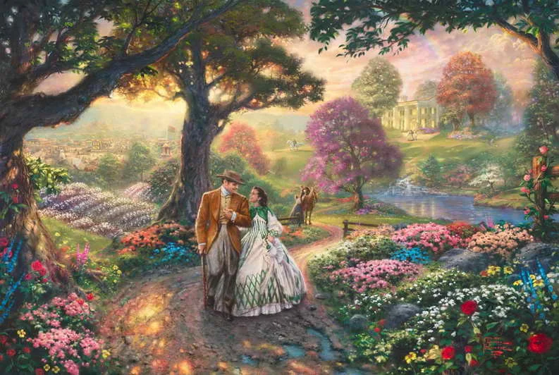 

Gone With The Wind Thomas Kinkade HD Canvas Print Home Decoration Living Room Bedroom Wall Pictures Art Painting