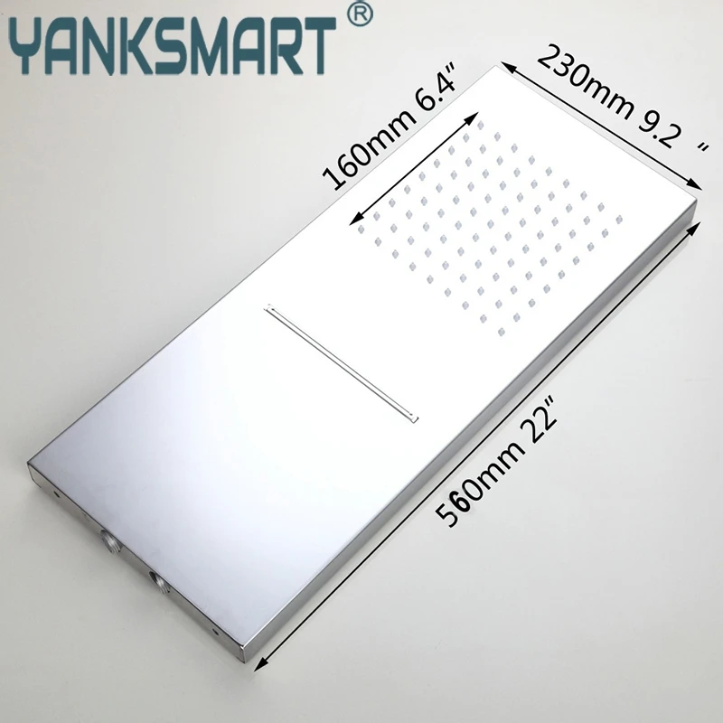 

OUBONI Square Rain Shower banho de banheira Stainless Steel Shower Head 8143-4PY Bathroom Wall Mount Shower Showerhead Chuveiro